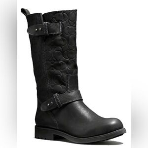 Coach Virginia Black Moto Women's Boots NWOT